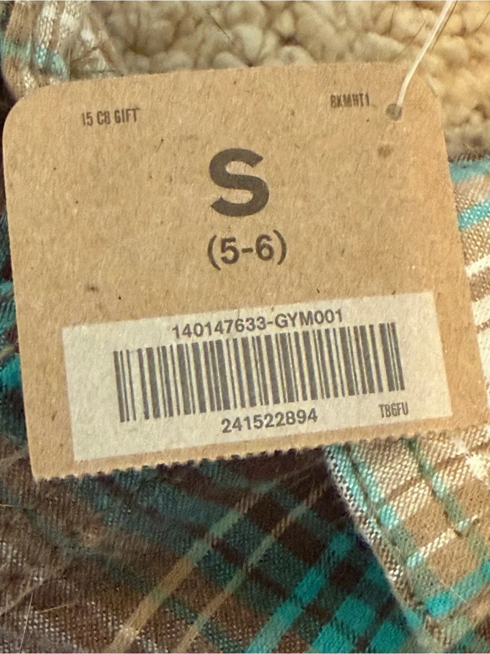 Crazy 8 Kids Plaid Sherpa-Lined Shirt Jacket - Teal & Brown Size S 5/6
